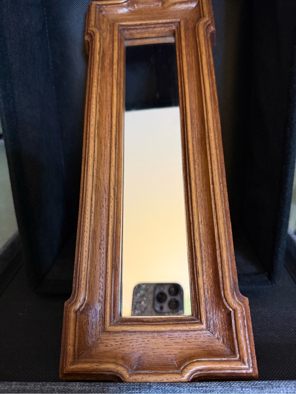 Vintage Syroco Homco 1981 accent wall mirror wood tone frame #OSH